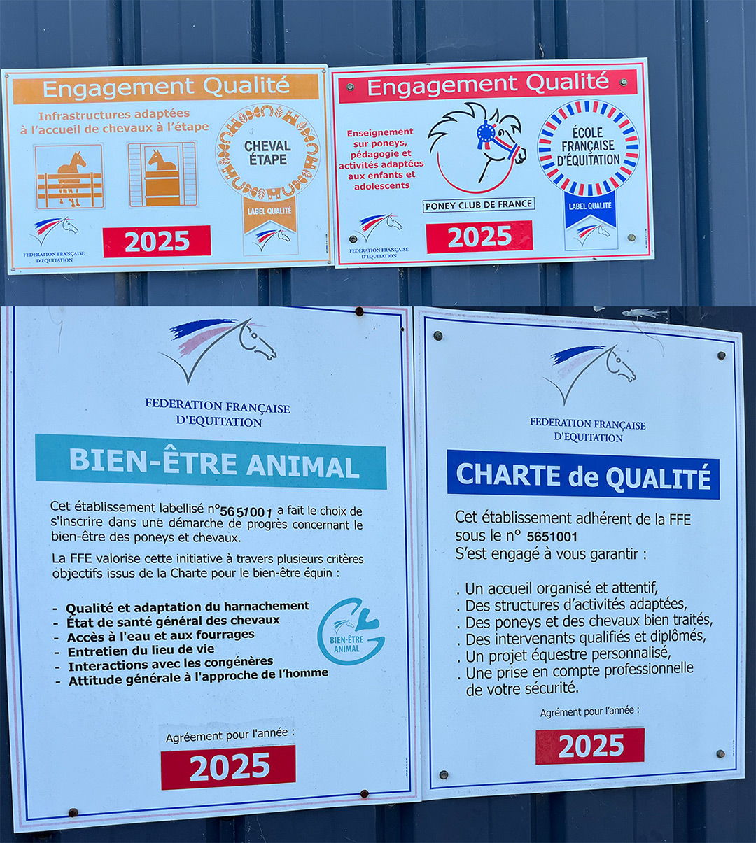 Bretagne mit Kindern - Südküste Reiten mit Kindern auf Quiberon: Hier zu sehen das Qualitätssiegels des französischen Reitverbandes.